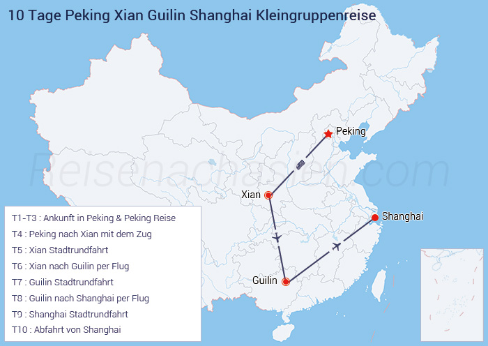 Peing – Xi'an – Cuilin – Shanghai