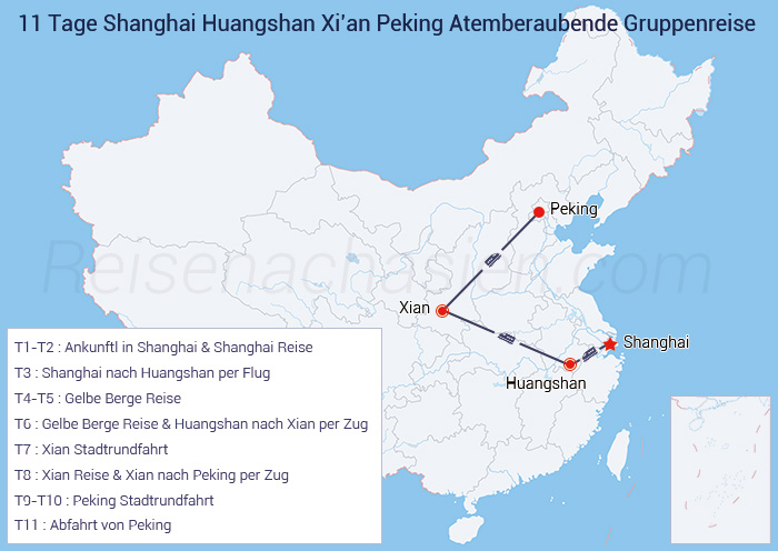 Shanghai – Huangshan – Xi'an – Peking