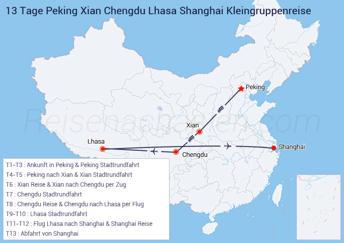 Peking – Xi'an – Chengdu – Lhasa – Shanghai 