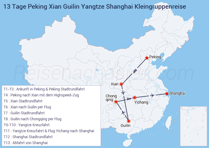 Peking – Xi'an – Guilin – Yangtze – Fluss – Shang