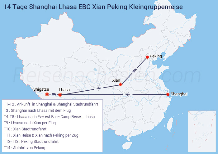 Shanghai – Lhasa – EBC – Xi'an – Peking