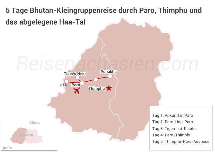 Paro - Haa - Tigernest Klsoter - Thimphu - Paro