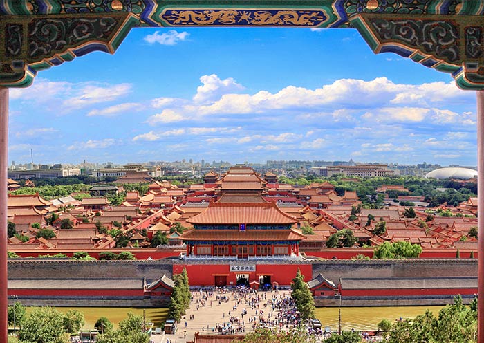 Aussicht der Verbotenen Stadt vom Jingshan Park aus