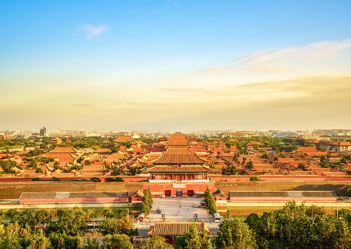 Aussicht der Verbotenen Stadt vom Jingshan Park aus