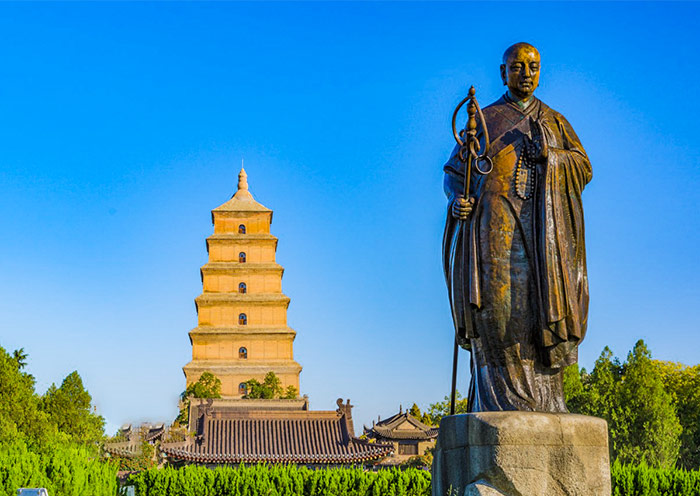 Die historische Landmarke der Großen Wildganspagode in Xi'an